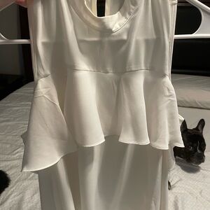 Elegant White Peplum Top